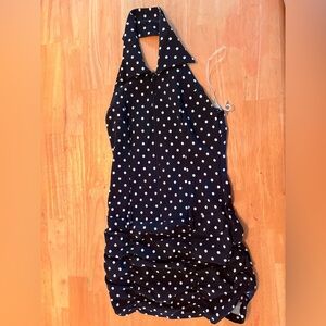 Black and White Polka Dot Halter Dress